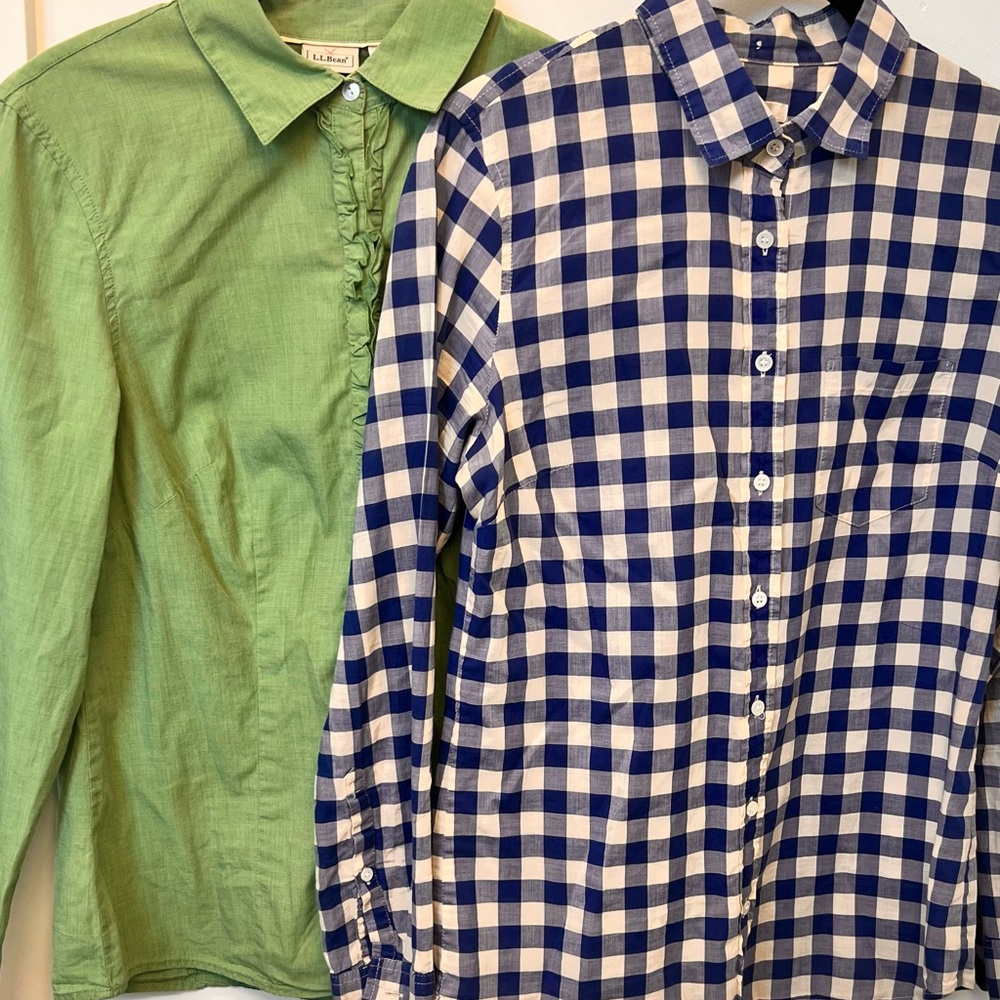LL Bean & J Crew button down collared shirt bundle size 0/xs